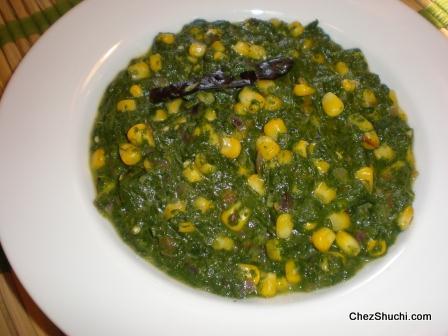 spinach corn curry